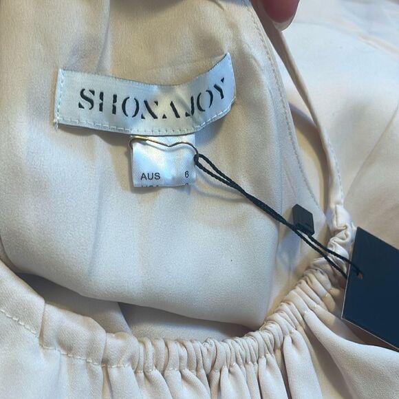 Shona Joy Core High-Neck Ruched Midi Dress Nude - Picture 6 of 8